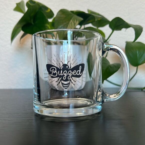 Clear Glass "Buzzed Mug" - Picture 1 of 3